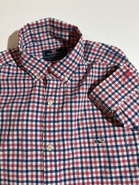 Vineyard Vines Performance Shirt Mens Medium Classic Fit Tucker Check Button Up